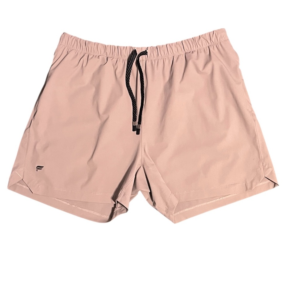 Fabletics Men's Athletic Shorts in Blush Pink with Black Drawstring